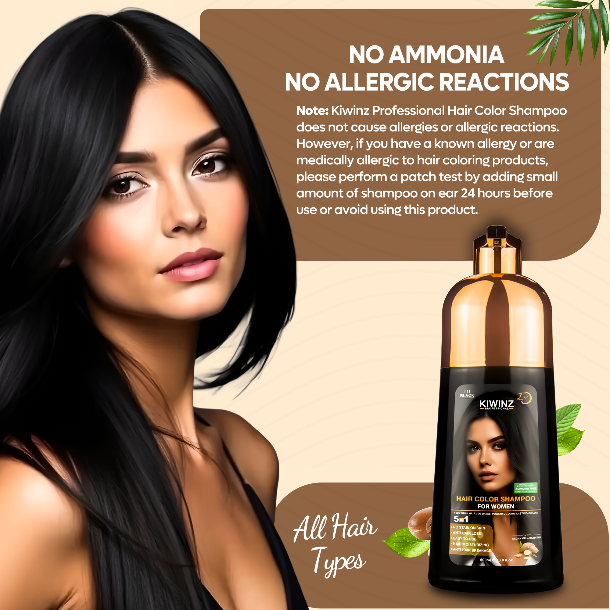 KIWINZ - 5 in 1 Hair Dye Shampoo (Copy) 1 dollar